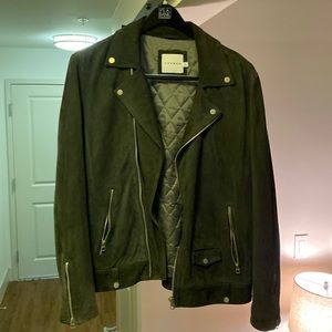 Topman genuine suede biker jacket, dark grey/obsidian color, size XL